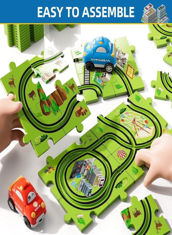 Bennol Toddler Toys Gifts for 2 3 4 5 Year Old Boys, 56pcs Jigsaw Puzzle Race Track Car Set for Kids Boys Toddlers 1-3 2-4 3-5 4-6, Puzzle Tracks Car Toys Gifts for 2 3 4 5 Year Old Boy Kid - Image 3